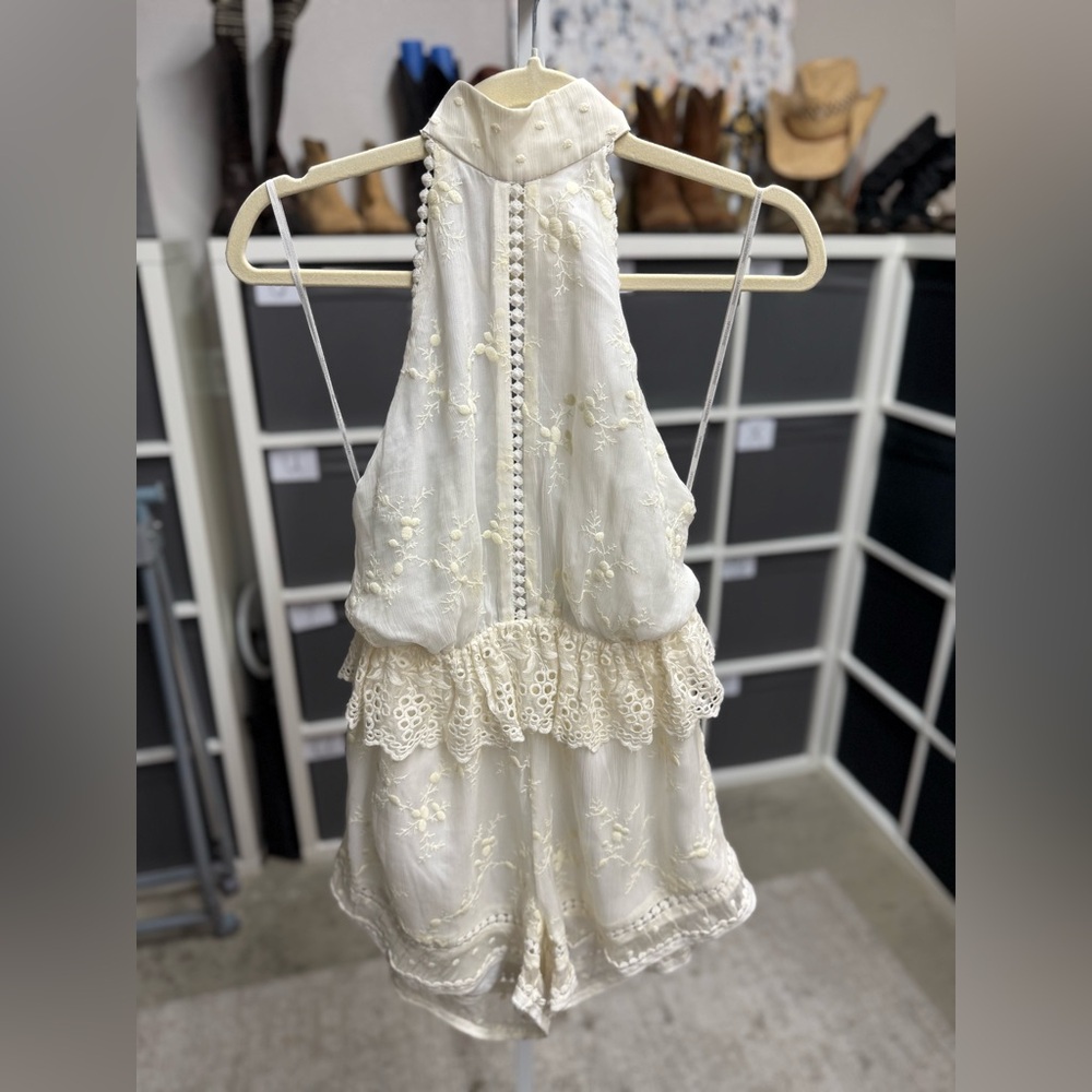 Zimmerman Admire Cherry Elegant Cream Lace Playsuit Romper NWT - Picture 3 of 11